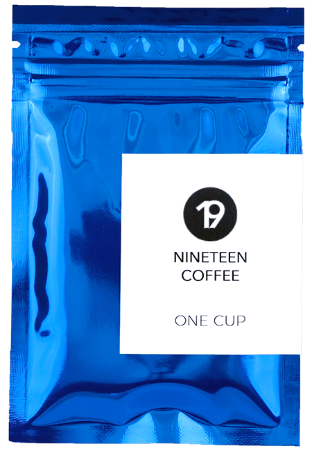 Blaue OneCup Verpackung