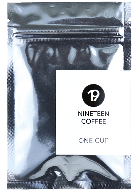 Silberne OneCup Verpackung